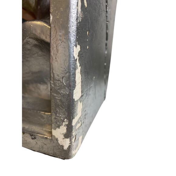 1960 Distressed Pair of Bookends Silver Bust of Washington Plaster Creepy - Picture 9 of 10